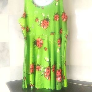 5X Ladybug Dress COWCOW  Women's Green